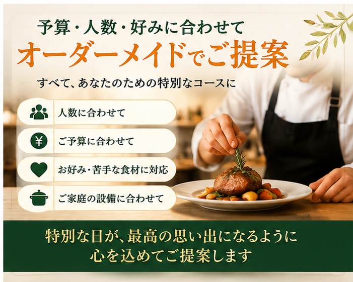 現役イタリア料理人が特別な日のコース料理を考えます 予算・人数に合わせて前菜・パスタ・メインを提案 イメージ2