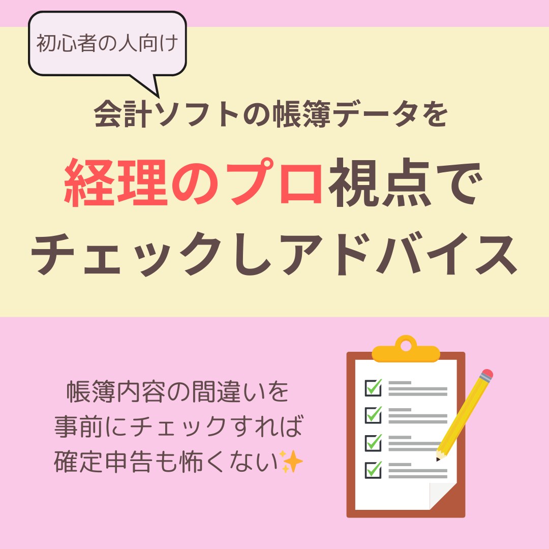 初心者向け⭐︎2ヶ月分の入力済仕訳をチェックします 会計ソフトの帳簿データの間違いを見つけて改善アドバイスします イメージ1