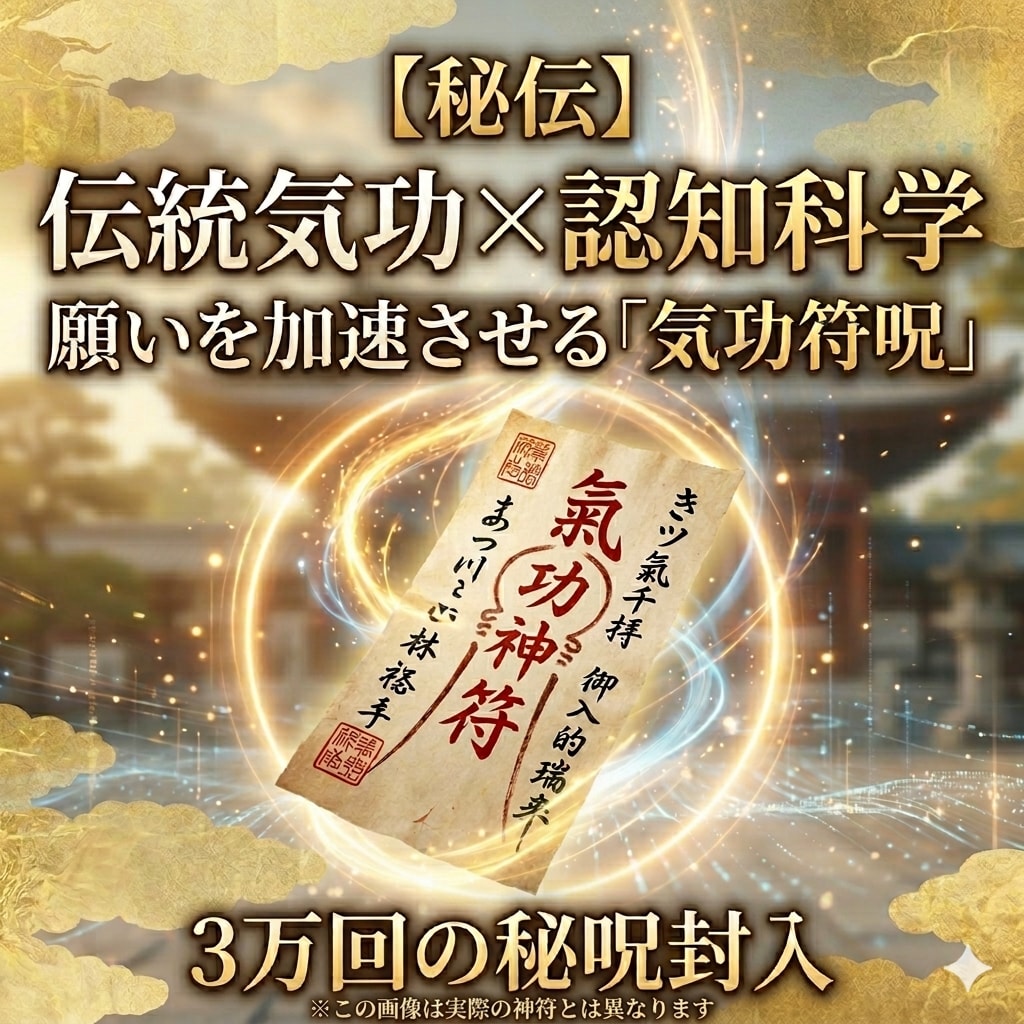 願望成就。秘伝気功の守護神符を作成いたします 伝統と認知科学が融合。3万回の秘呪であなたの願いを加速。 イメージ1