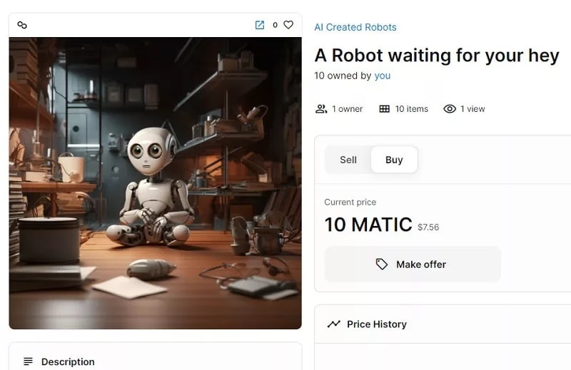 AIで画像生成し、NFT化、出品する手順を教えます AIツールやNFTの初心者の方向けに、丁寧に解説します イメージ5