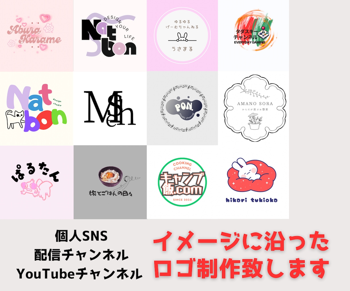 SNS活動者様向け文字アイコン作成します コンセプトに合わせて作成します。背景透過でスタンプにも◎ イメージ1