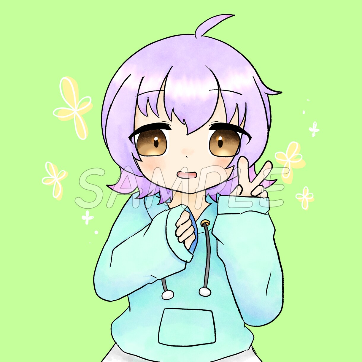 VtuberやOCのアイコン描きます 水彩風にやわらかい色合いのアイコンを描きます イメージ4