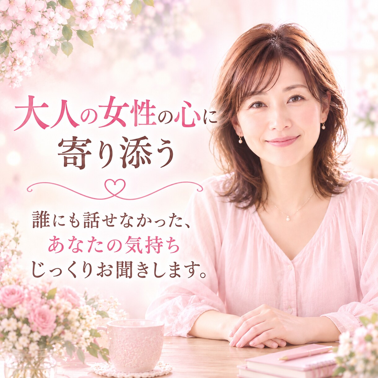 恋愛・夫婦・人間関係・育児、どんな話もお聞きします 大人の女性の心に寄り添います♡話すだけで心が軽くなる時間を♡ イメージ1