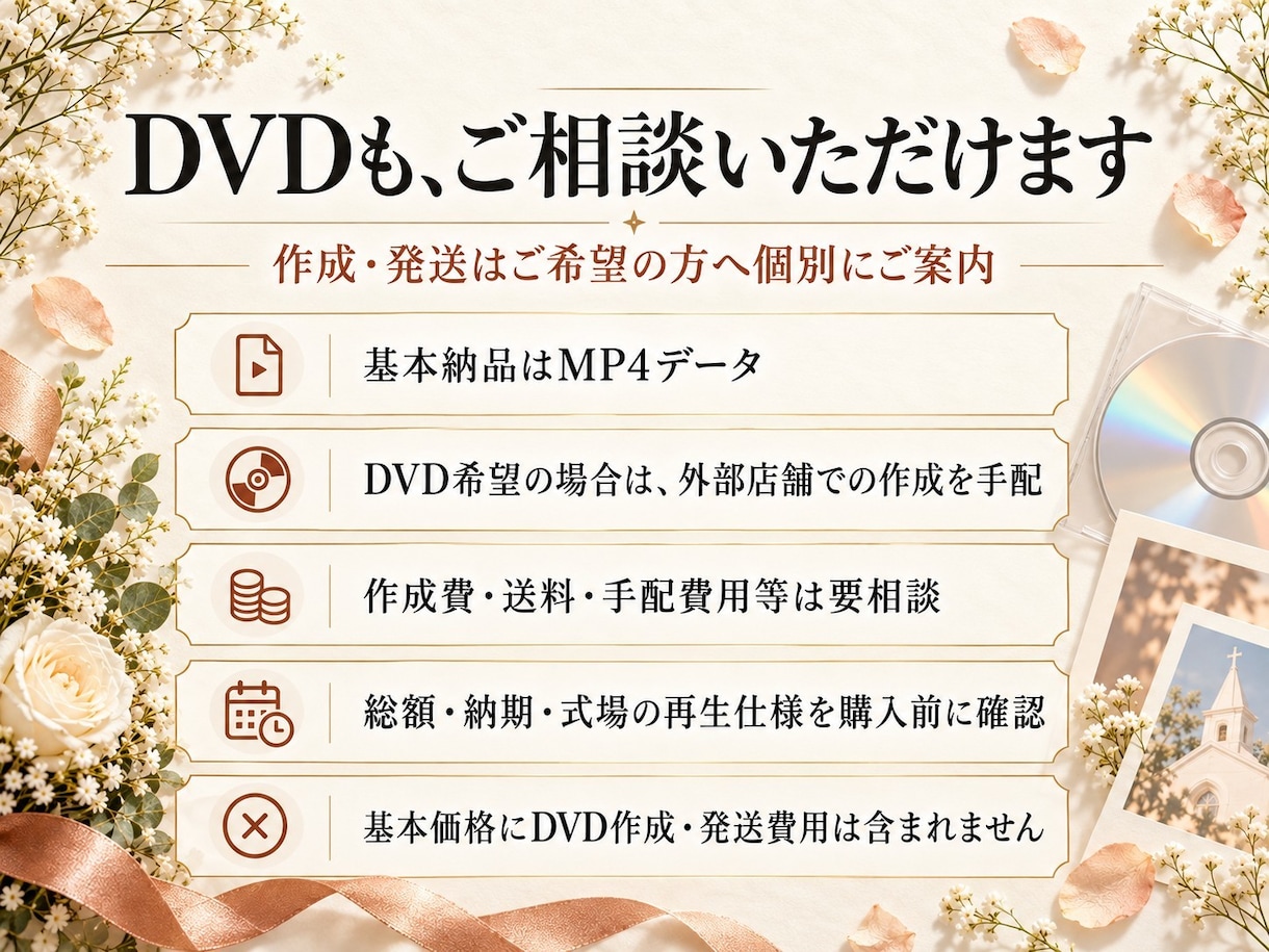 選べる結婚式オープニングやプロフィールを作ります 写真と想いを映像に。相談シートで初めてでも安心 イメージ13