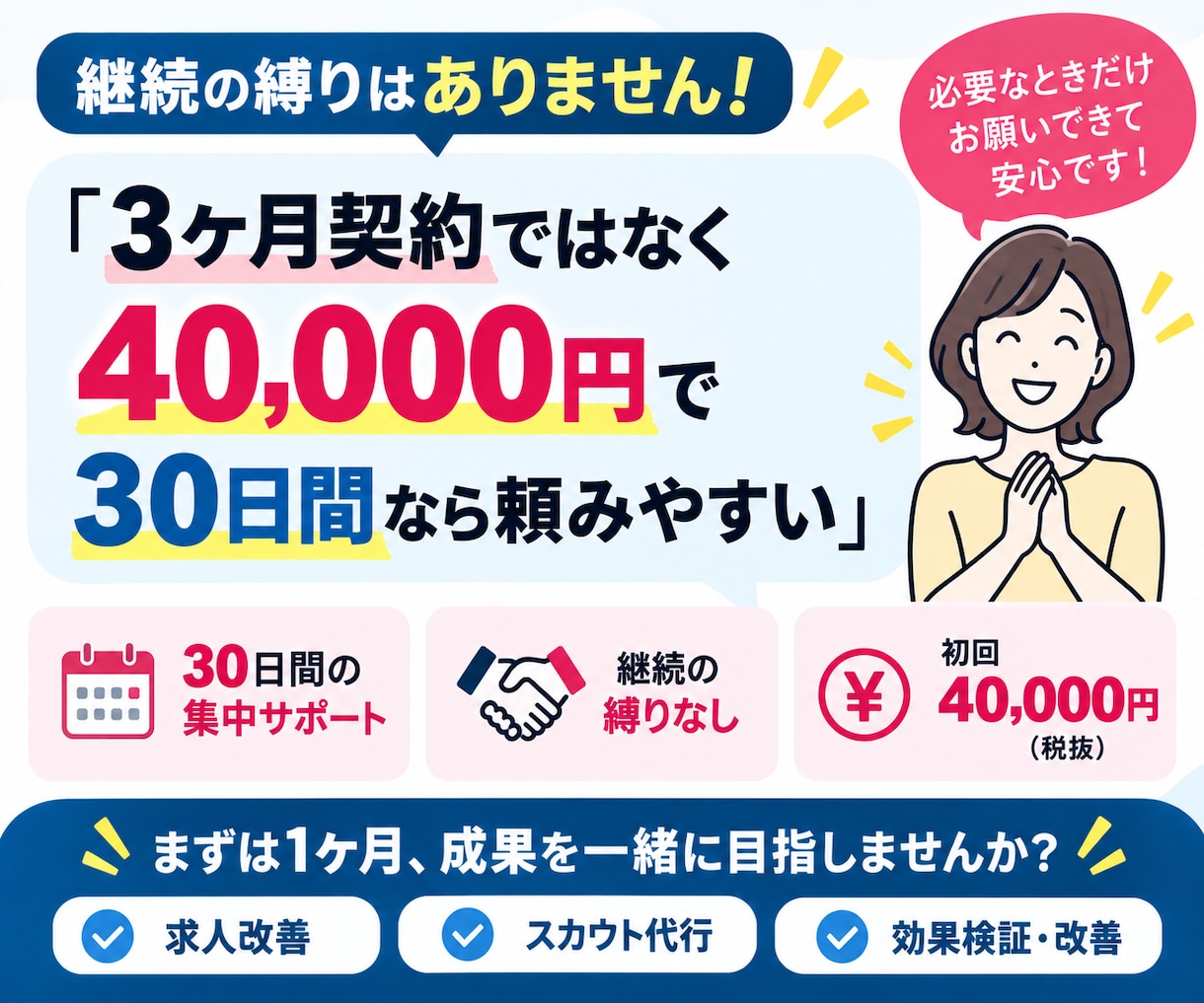 30日間【生活支援員・職業指導員】の採用代行します ｜障害福祉に強い！｜ジョブメドレーの求人改善＋スカウト代行 イメージ8