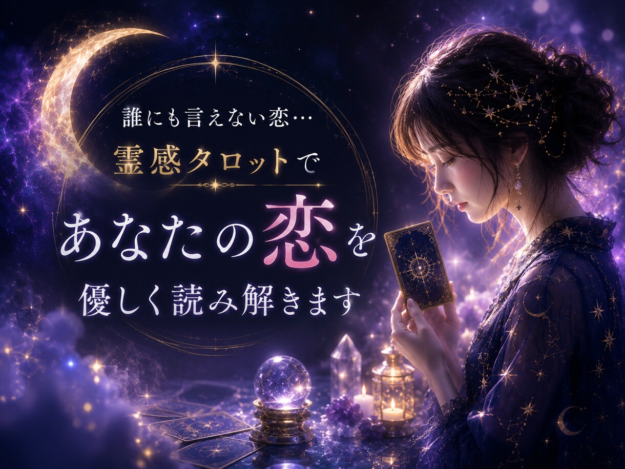 霊感タロットで誰にも言えない恋を優しく読み解きます 秘密の恋も優しく読み解きます。 イメージ1