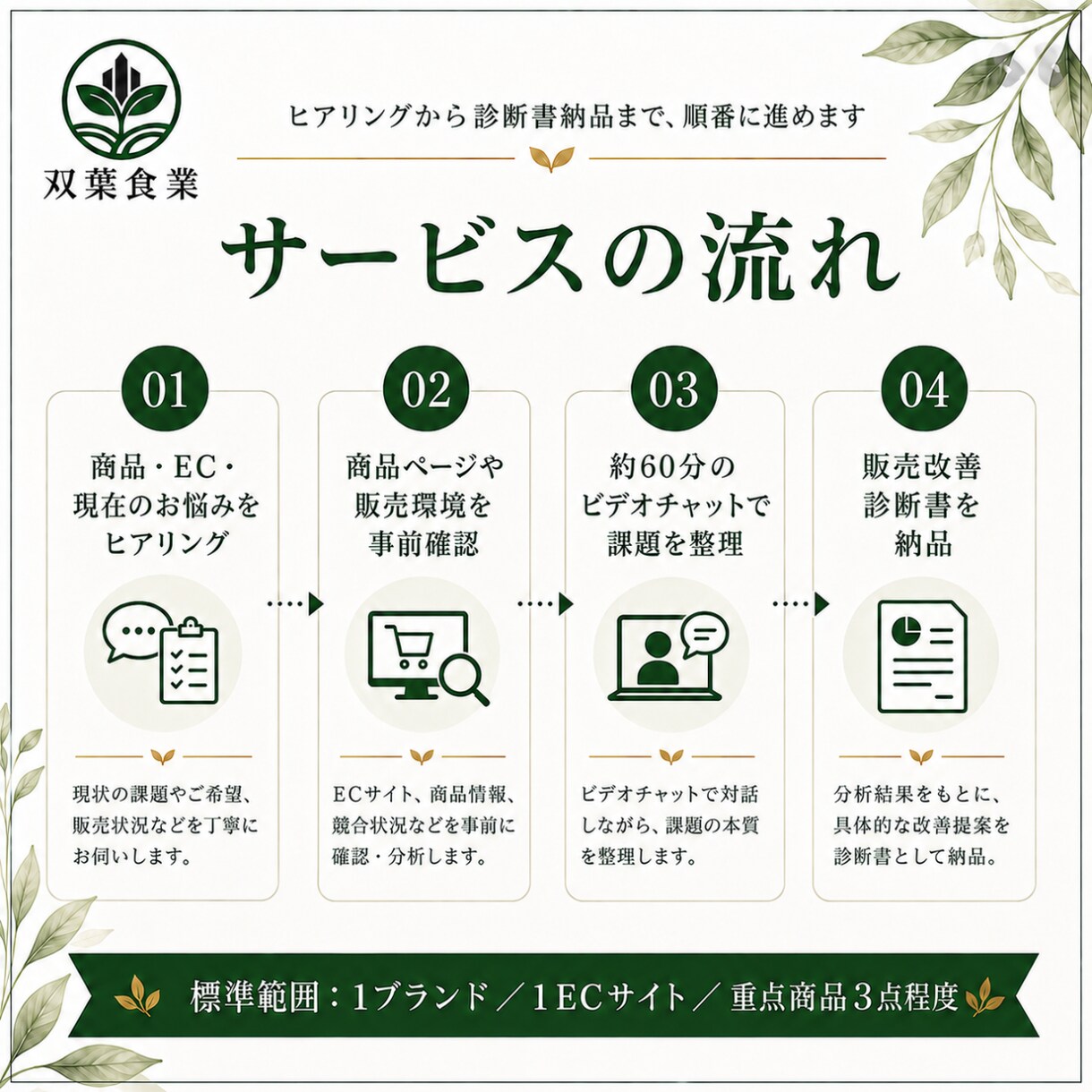 食品・健康食品の売れにくい理由を診断します 商品・価格・ターゲット・訴求・ECを診断し優先順位を整理 イメージ6