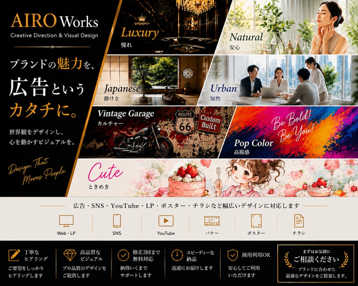 ブランドの魅力を伝える広告デザインを制作します /SNS・LP・バナー・ポスター・YouTubeサムネも対応 イメージ1