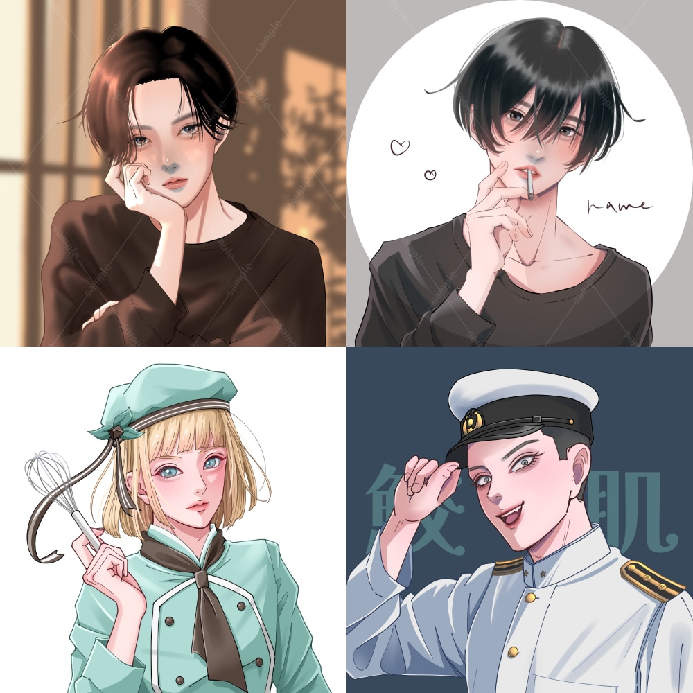 可愛い〜カッコいいまでアイコン/イラスト描きます ヘッダー/配信・動画用一枚絵/表紙・挿絵/立ち絵/プレゼント イメージ2