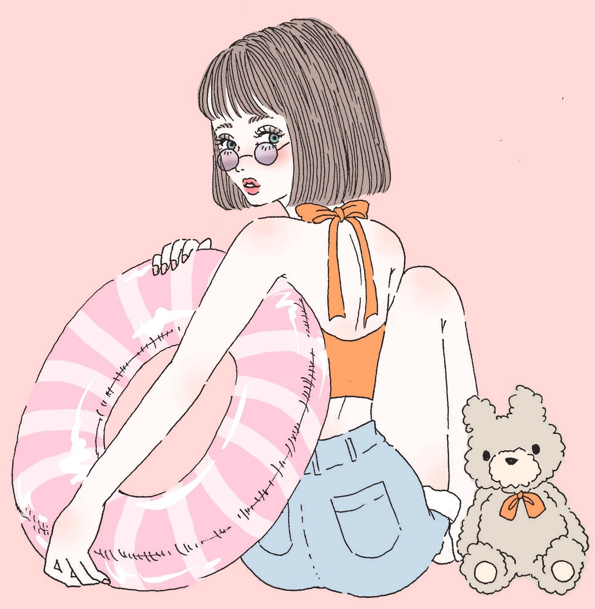 商用利用可！可愛くてお洒落な女の子絵を描きます ポストカード、Tシャツデザインにも！今だけアイコン作成無料！ イメージ8