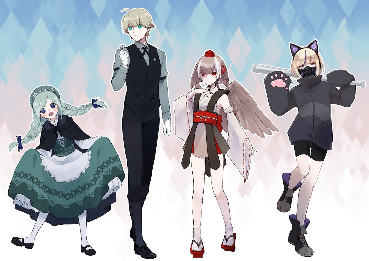 ミニから等身も！キャラクターの立ち絵を提供します ゲームや動画等で使えるさまざまな立ち絵を描きます！ イメージ7