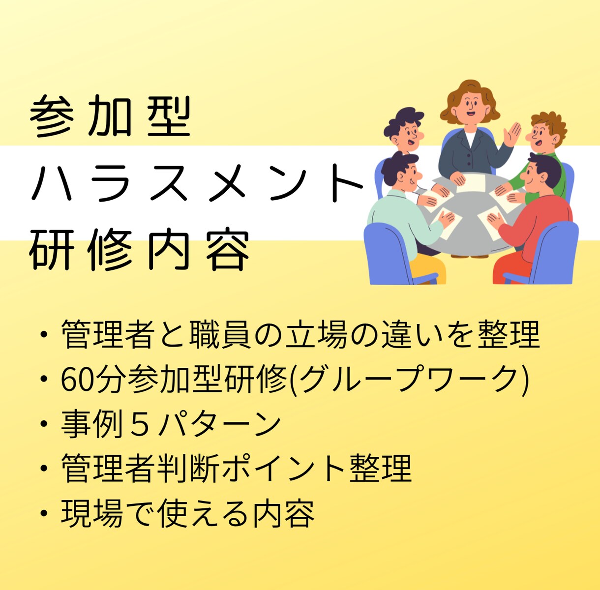 介護ハラスメント研修｜そのまま使える資料提供します 全5事例でズレを可視化する参加型研修。そのまま実施OK。 イメージ2