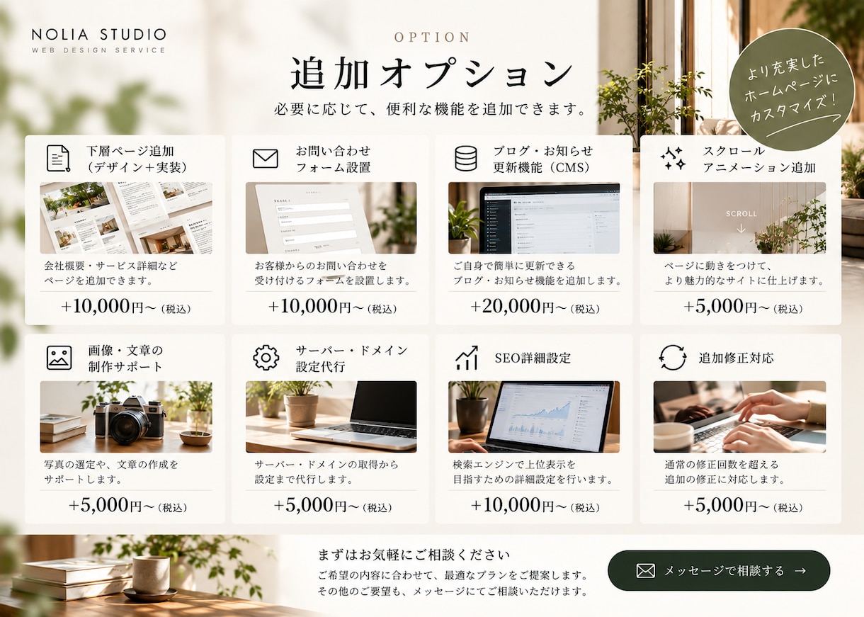 まずは5千円でHPのTOPページをデザインします デザインを確認してから本制作へ！5ページ総額5万円 イメージ4