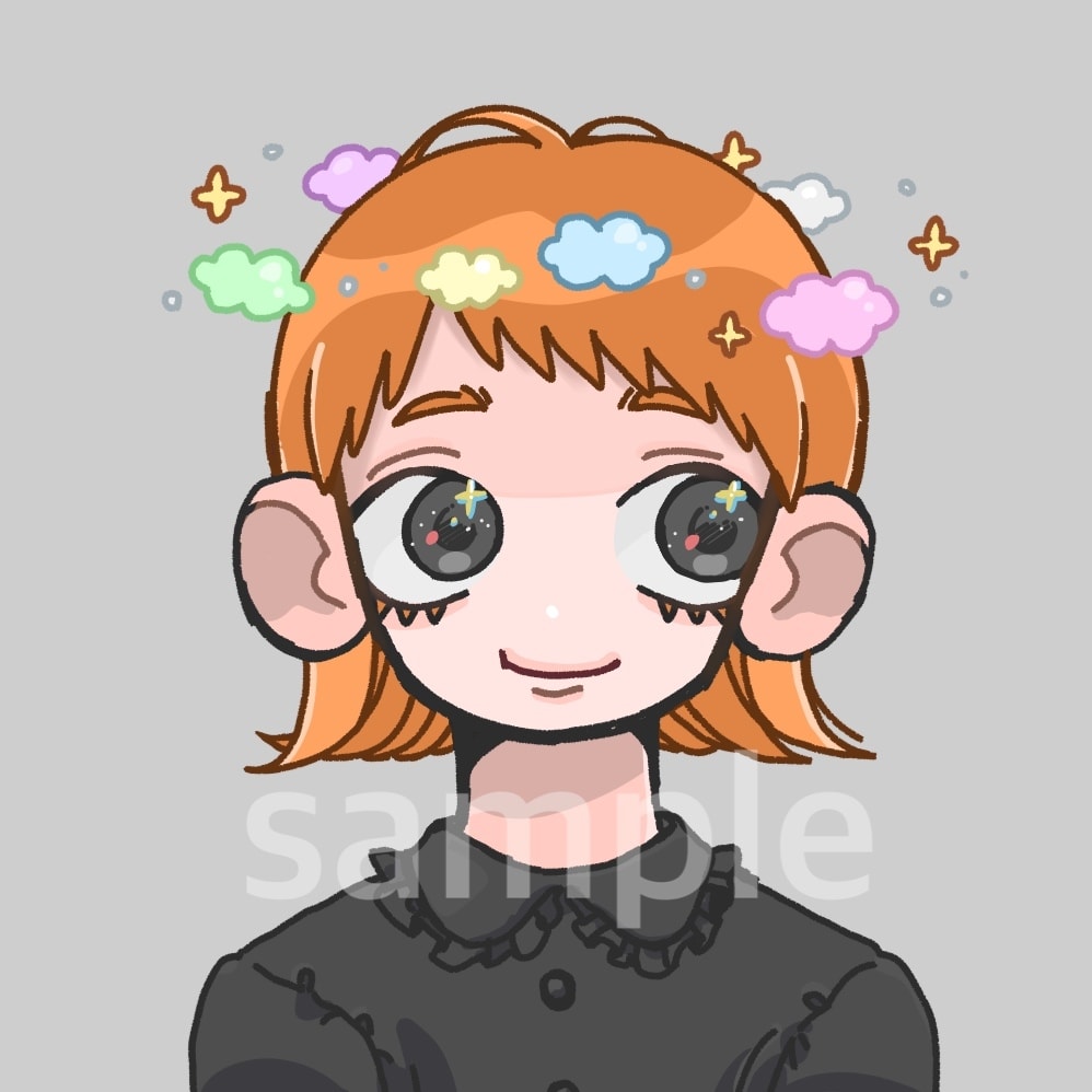 バストアップSNSアイコン描きます ポップでキラキラ 目を引くかわいいイラスト⭐️ イメージ2
