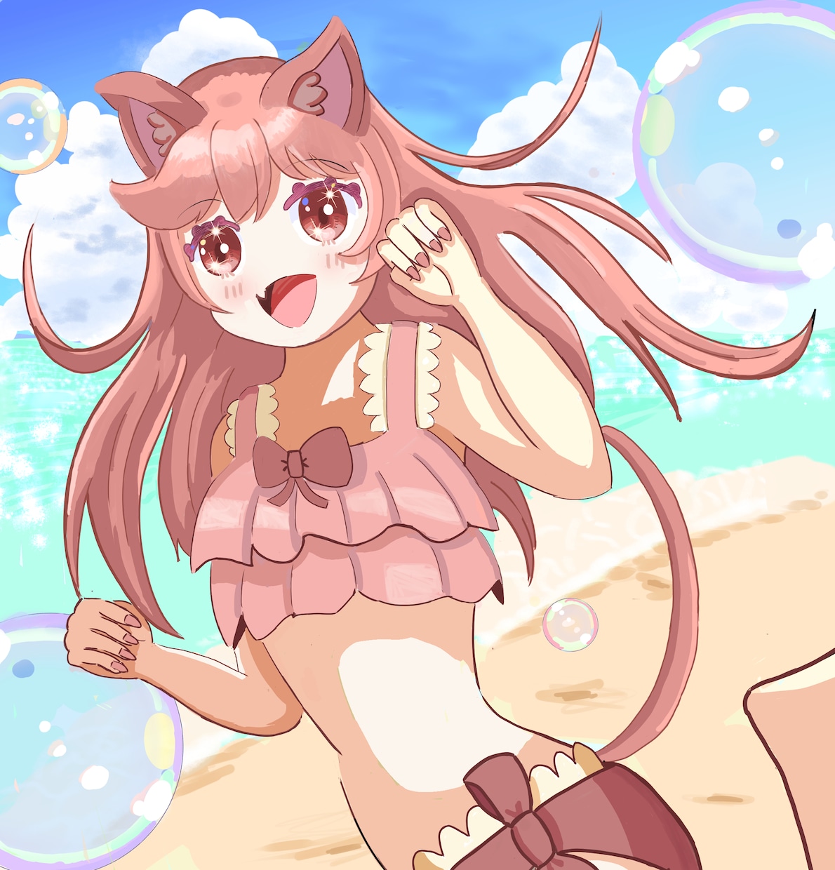 可愛くて癒される女の子を描きます ケモミミ、目がキラキラした女の子得意です イメージ1