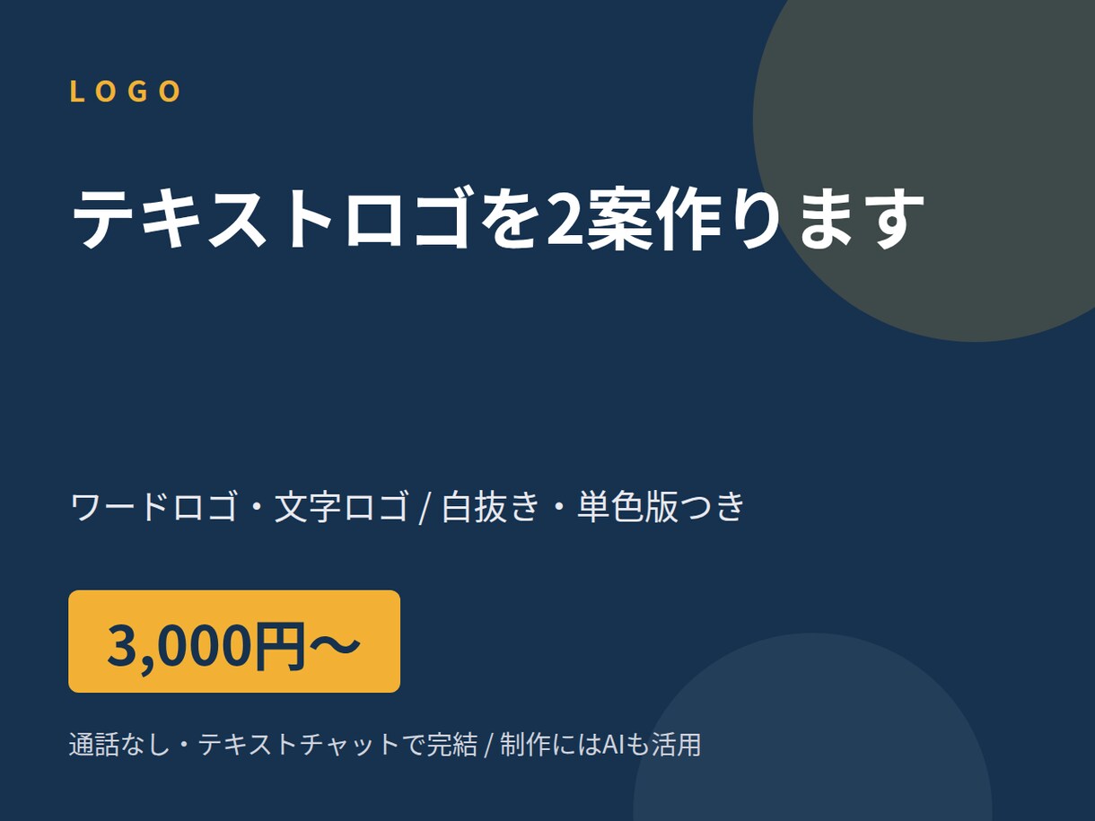 シンプルなロゴを2案作ります 文字ロゴ2案・白抜き版つき。通話なし、チャットのみで完結 イメージ1