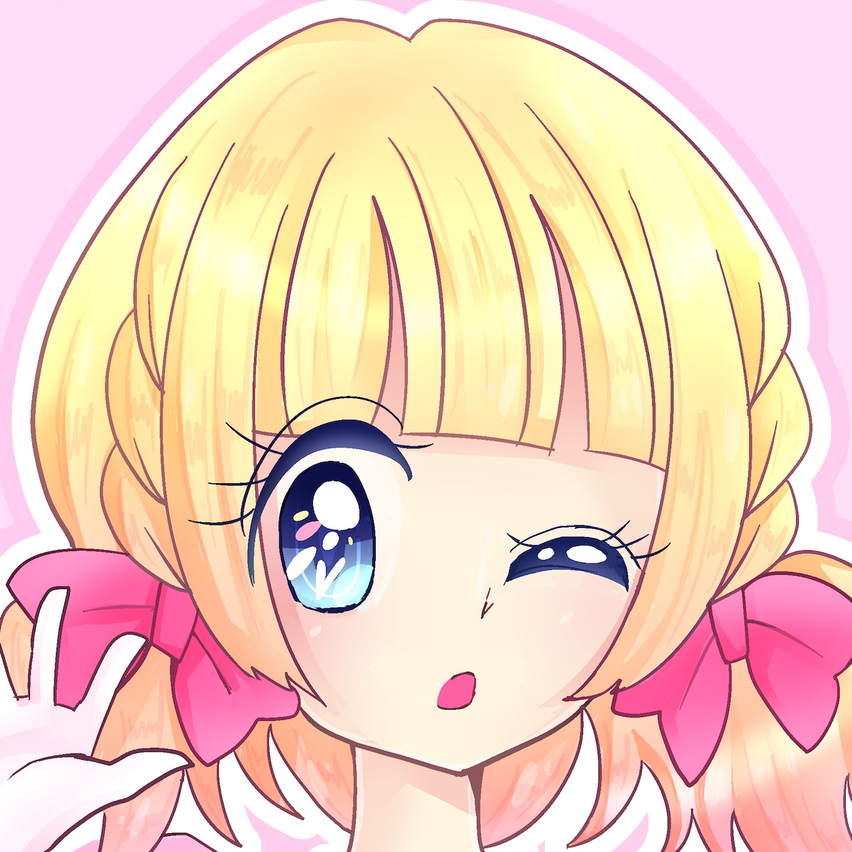 少女漫画風アイコン描きます きらきらゆめみる女の子イラスト イメージ1