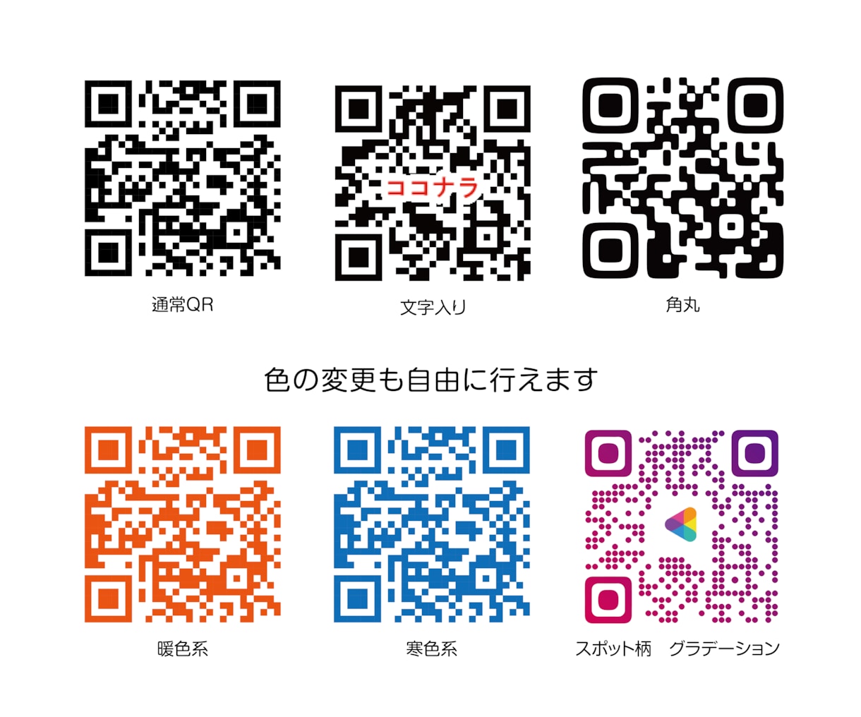何でもQRコードにします SNS・各種アイコン入りQR・ロゴ入りQR・地図用QR など イメージ3