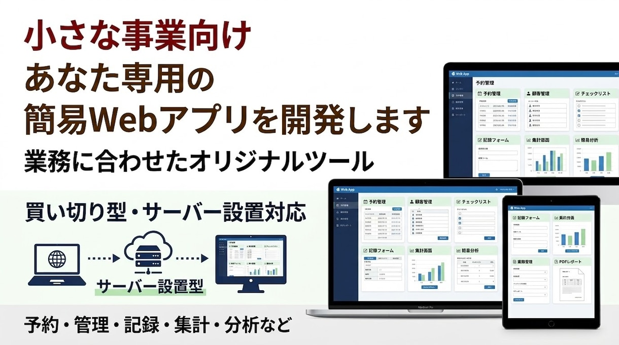整体院向けWebアプリ・業務ツールを開発します 「こんなツールが欲しい」をカタチに。Webアプリを開発。 イメージ1