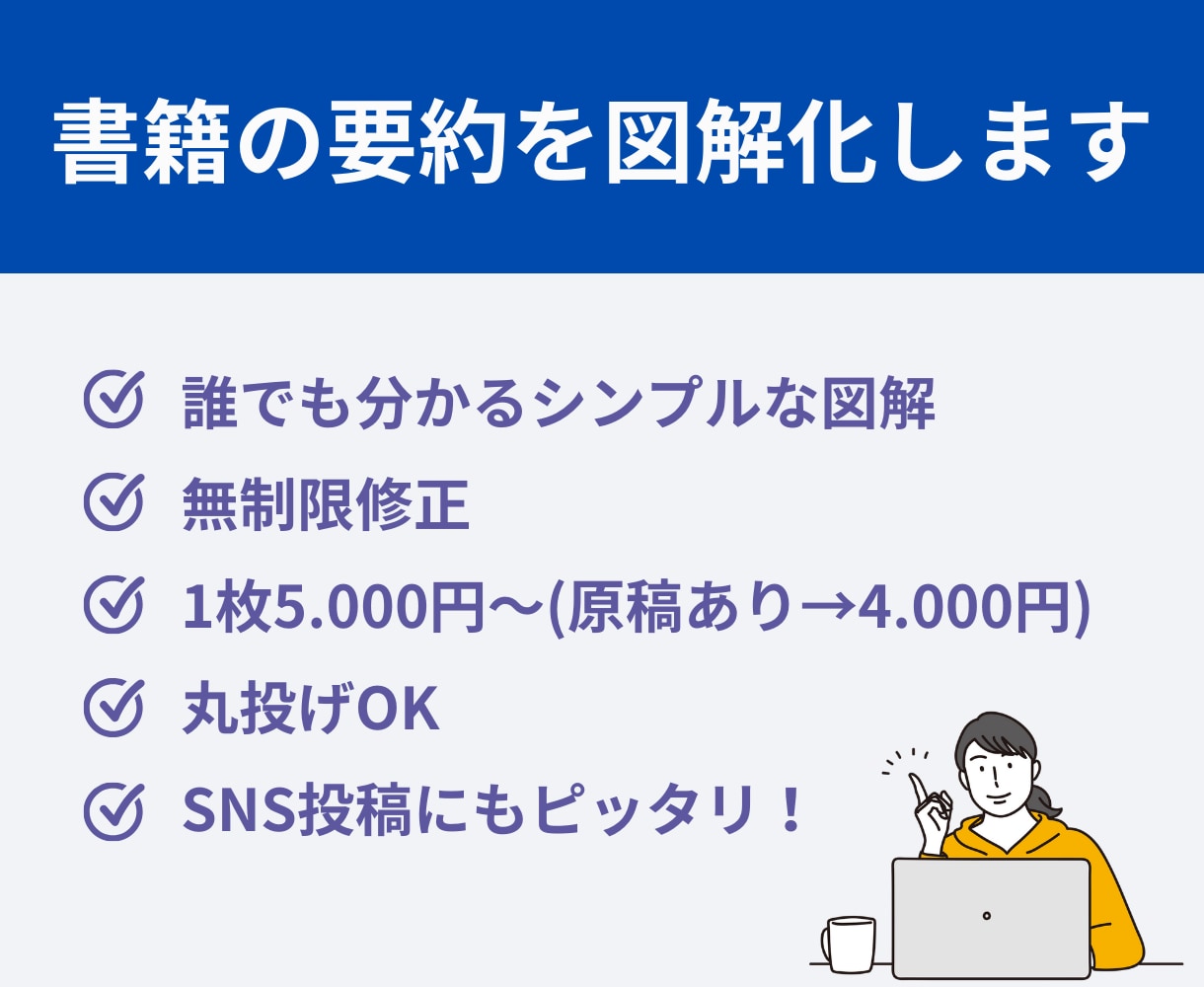 書籍の要約を図解化します 読解率の向上やSEO対策にもなります！ イメージ1