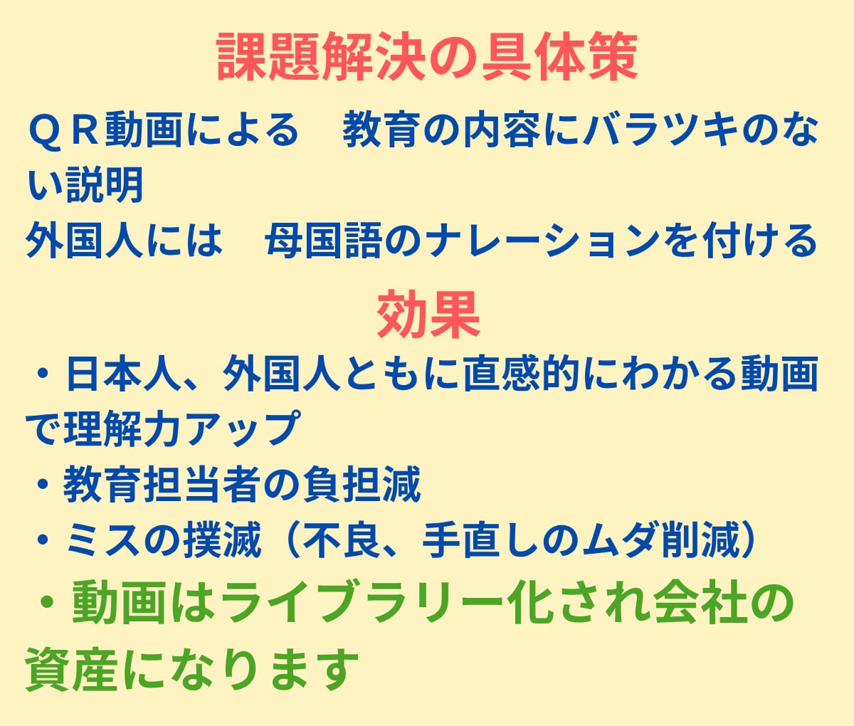 アルバイト・外国人教育の動画QR構築します 指導のバラツキ＆教えるムダを激減させる動画ライブラリ イメージ4