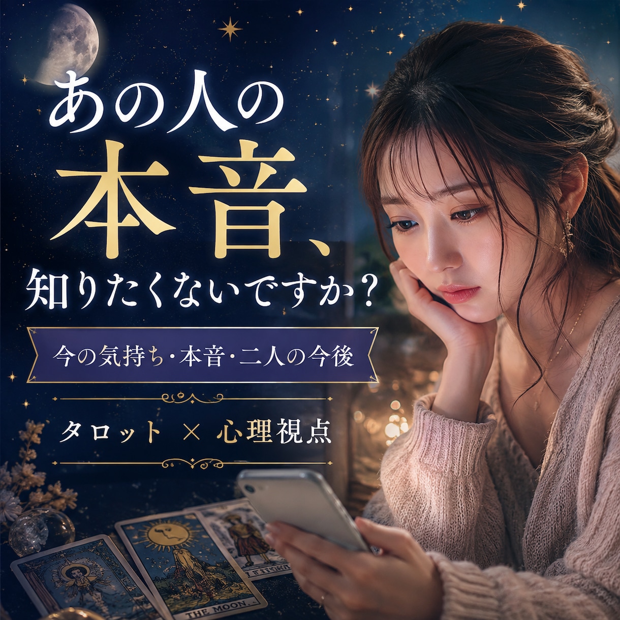あの人の今の気持ちと本音を深く読み解きます タロット×心理視点で二人の今後と接し方まで丁寧にお伝えします イメージ1