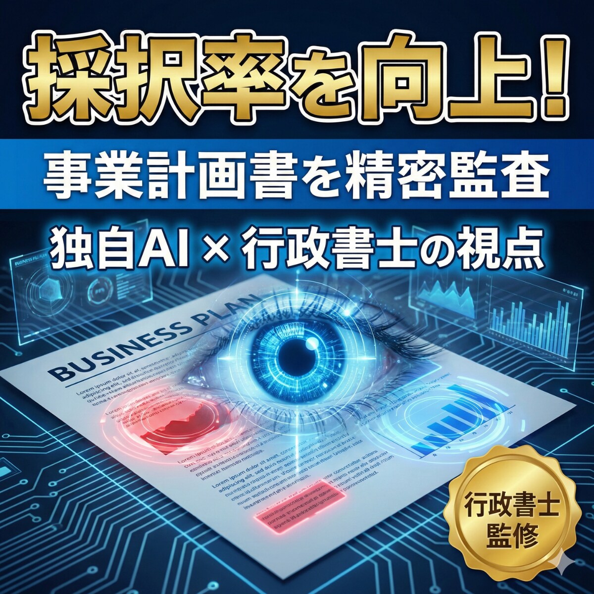 審査官の着眼点で事業計画書の採択率を向上させます プロの法的視点で貴社の事業計画を精密監査 イメージ1