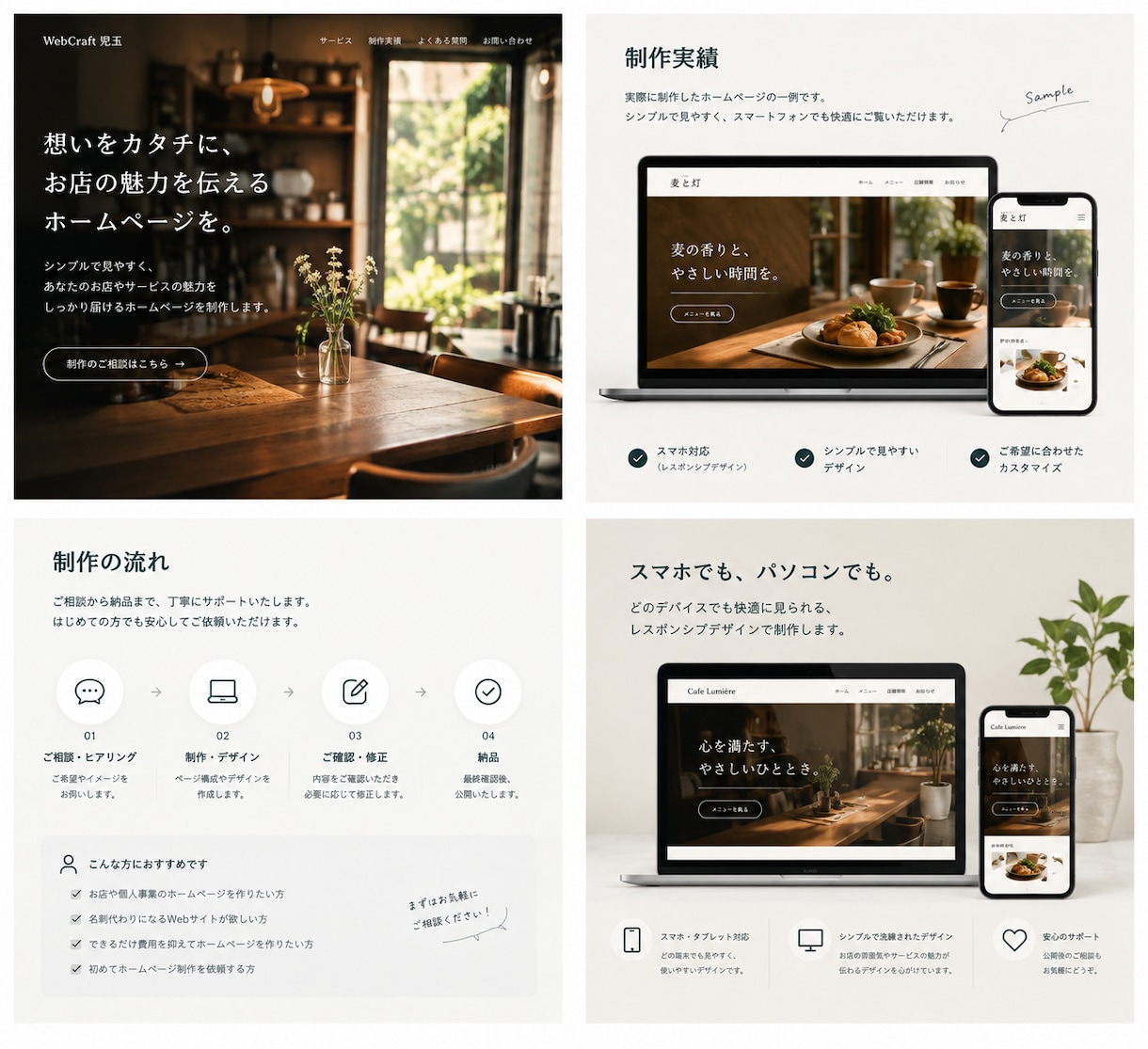 低価格！お店の魅力が伝わるHPを制作します 初めての方も安心！3万円から丁寧に制作します！ イメージ2