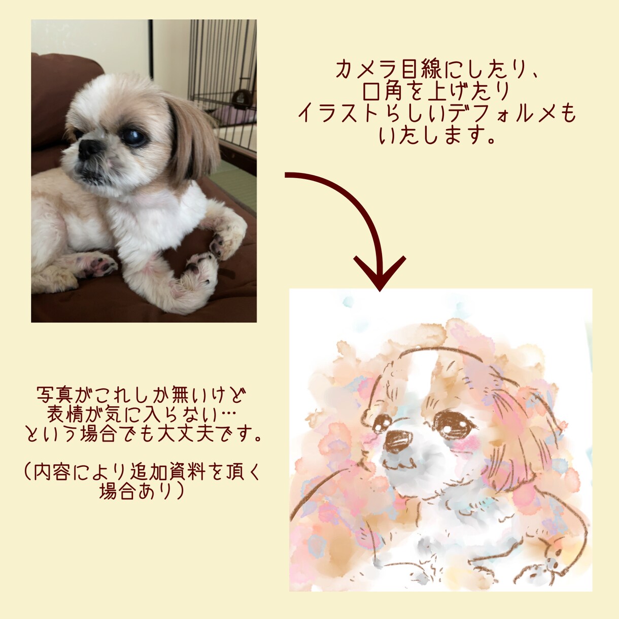 水彩風にがおえイラスト描きます 少しリアルで、カラフル華やか仕上がり　SNS用にどうぞ イメージ5