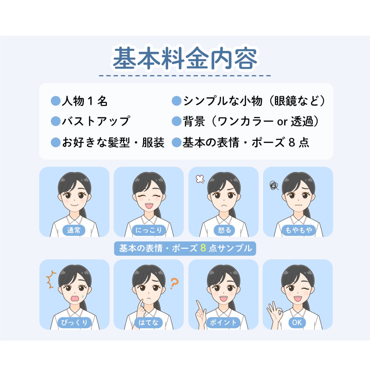 印象アップ！好印象表情アイコン8点セット描きます 商用◎人気の万能表情セットがリニューアル致しました♪ イメージ2
