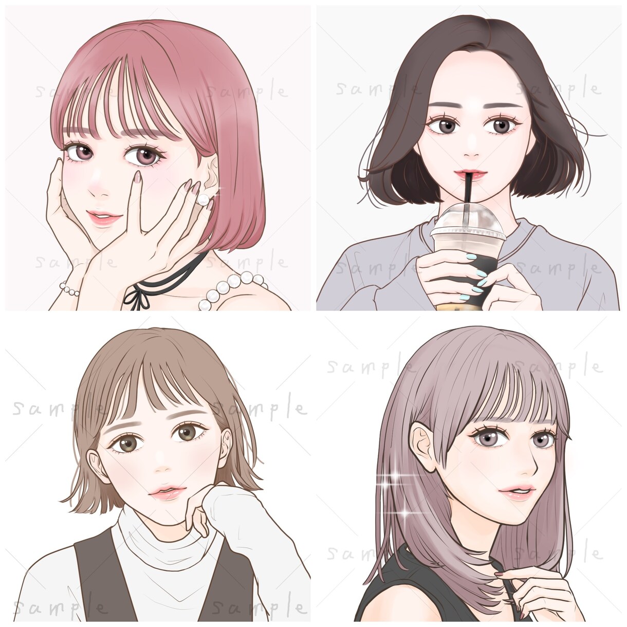 女性起業家・副業向け！大人可愛いアイコン描きます ブログ・SNS・YouTubeに♡好印象の似顔絵風イラスト イメージ5