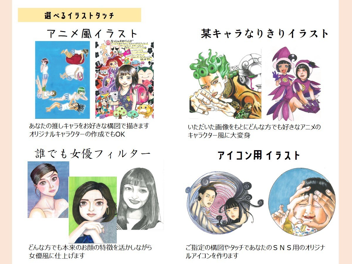 どなたでも美女フィルターのかかった似顔絵描きます / どなたでもお顔の特徴は残したまま女優風に仕上げます。 イメージ4
