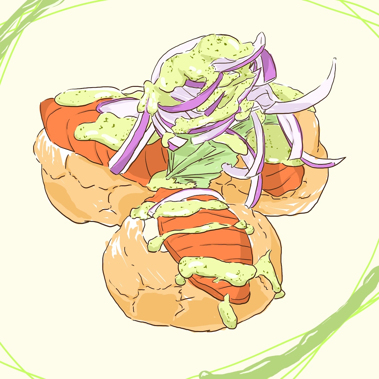 食べ物の写真をトレースしてイラスト化します メニュー表等に使うイラストにいかがでしょうか？ イメージ2