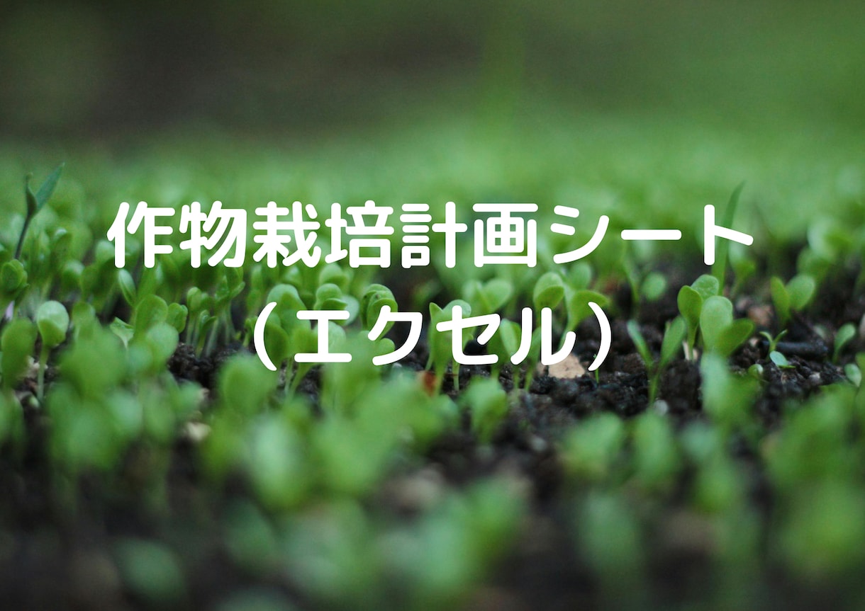 エクセルで作成の作物栽培計画シートを販売しています シェア農園を営んでいる経験を基に農業初心者目線でつくりました イメージ1