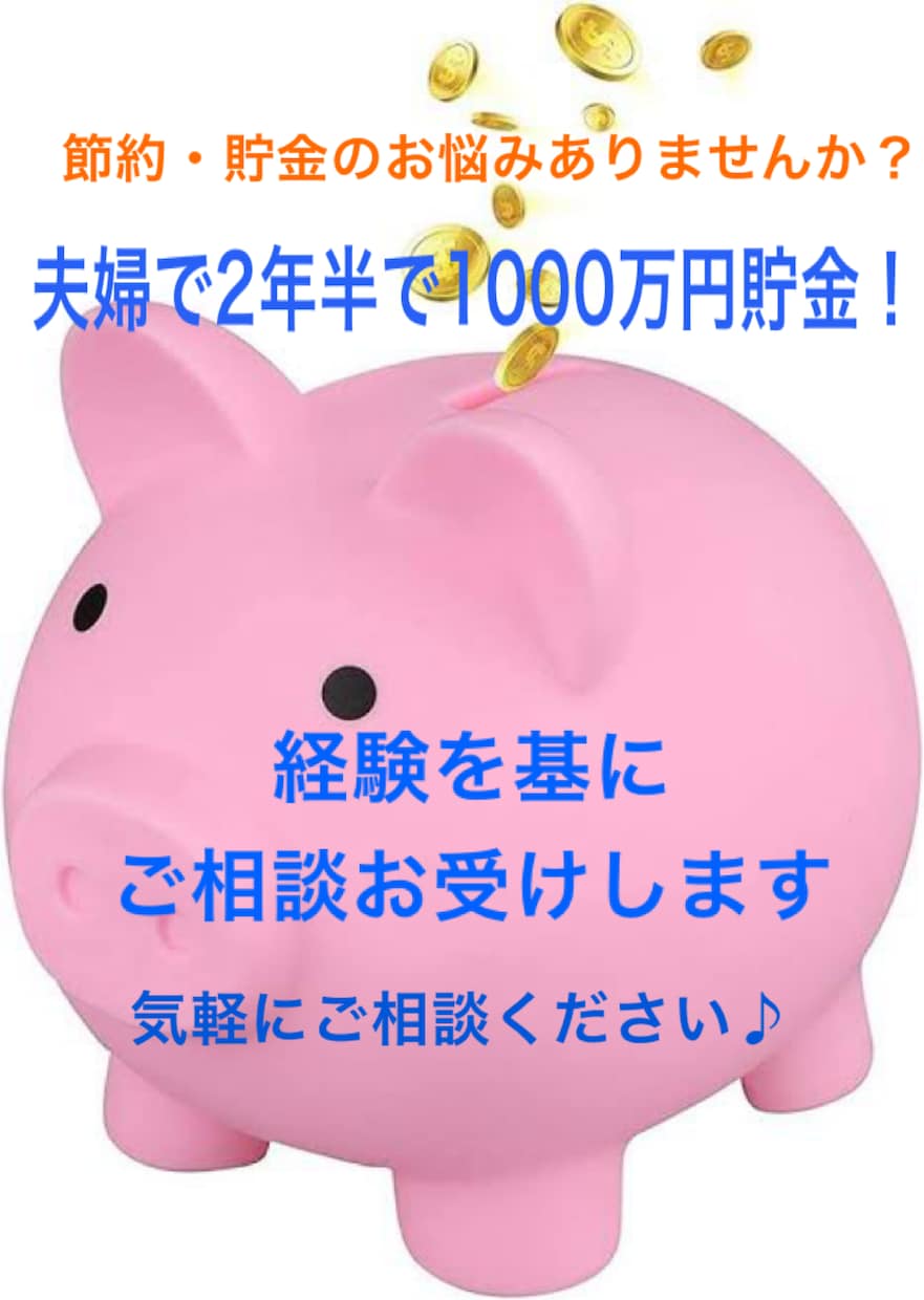 節約貯金に関するご相談お受けします 節約、貯金に関するご相談お受けします。 イメージ1