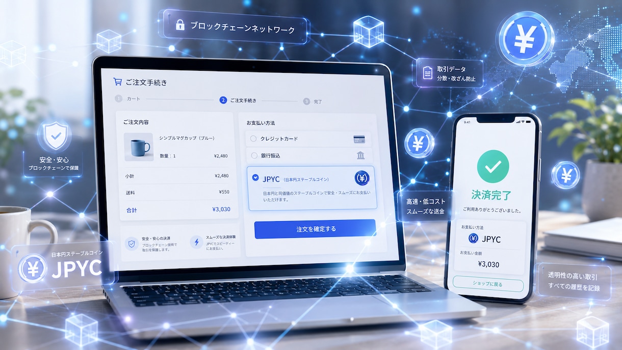 JPYC決済の導入を1円決済までサポートします 4種のECカート対応｜1円テスト決済まで安心 イメージ3