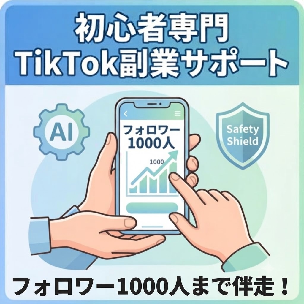 AI×超時短の顔出しなしTikTok副業を教えます 【モニター価格／限定1名】1000人達成まで完全サポート イメージ1