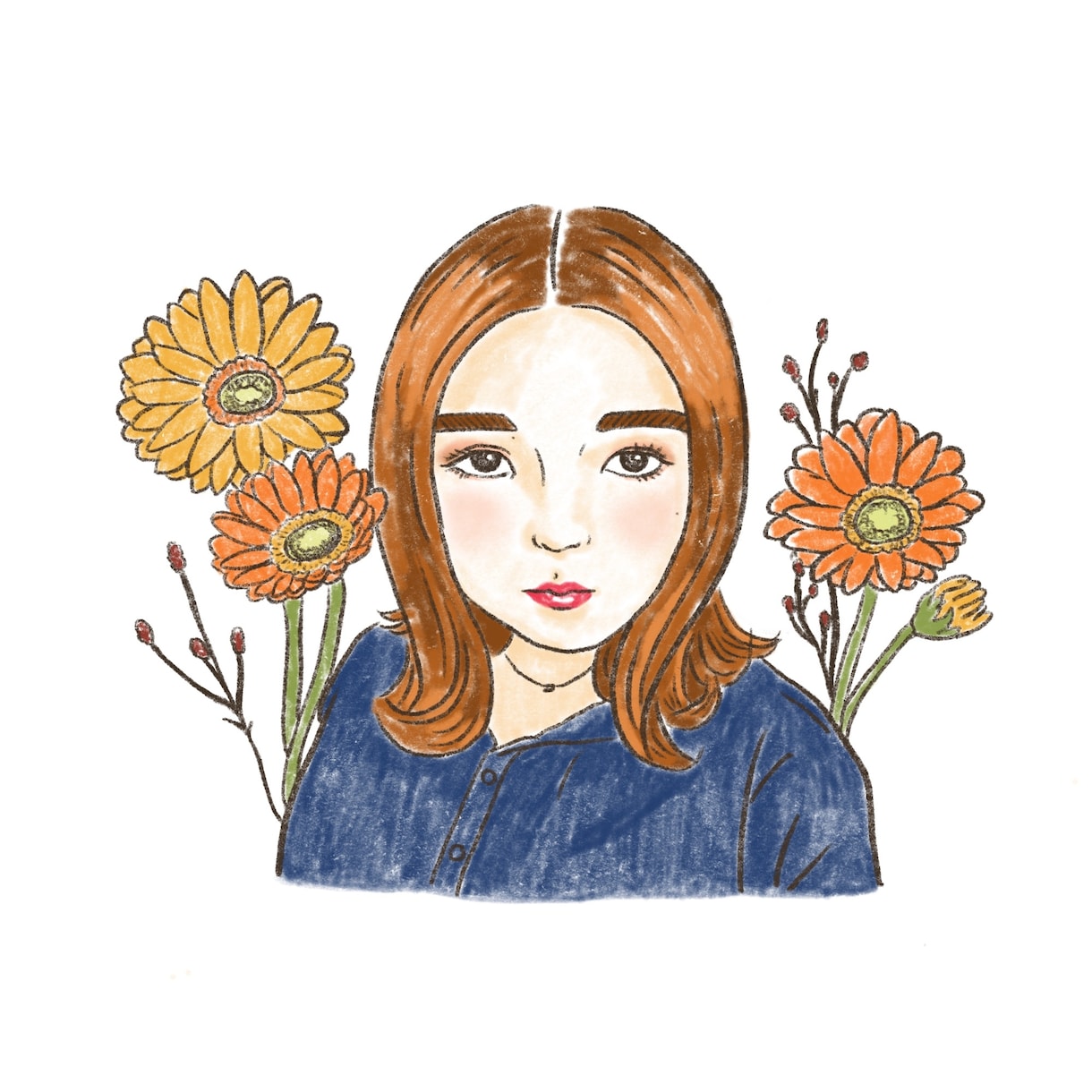 女性に人気◎カラフルな色鉛筆風イラストお描きします アイコン、ウェルカムボード、記念日のプレゼントに イメージ5