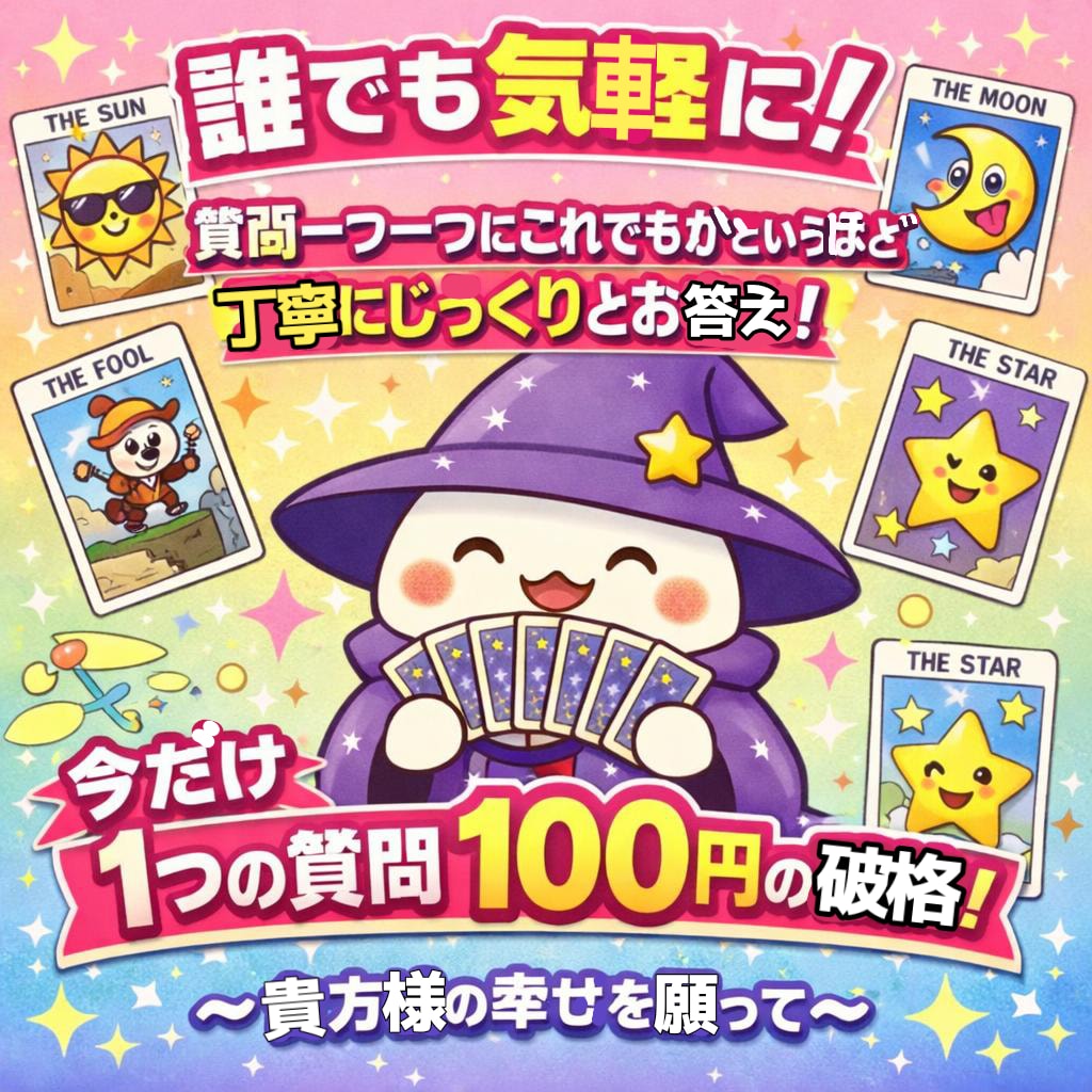 4月限定//タロット占い質問最大10個！占います 1質問100円最大10個の質問をタロットで占います。 イメージ2