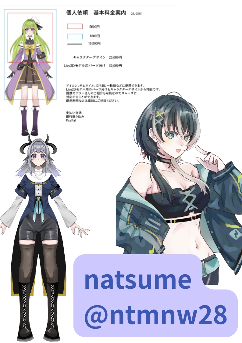 IRIAMも対応可！live2dモデルつくります 提携イラストレータあり！お気軽にご相談を！ イメージ8