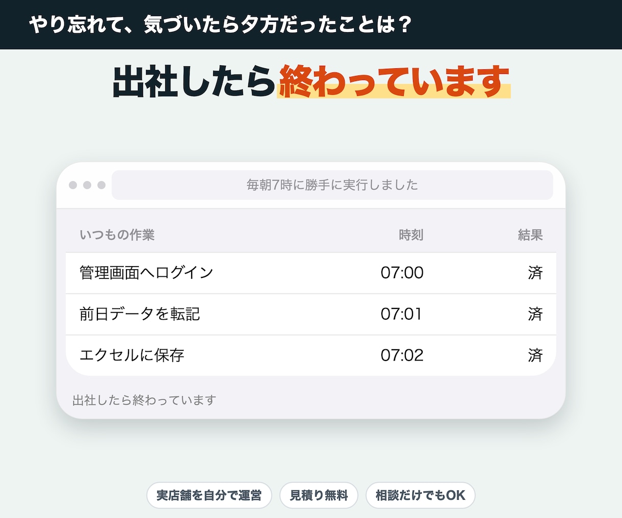 毎日のパソコン作業を自動化するツールを作ります 15,000円から。毎日の操作を自動でやらせます イメージ1