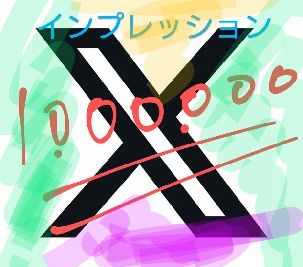 X(旧Twitter)インプレッション増やします 1,000,000インプレッション増加です イメージ1