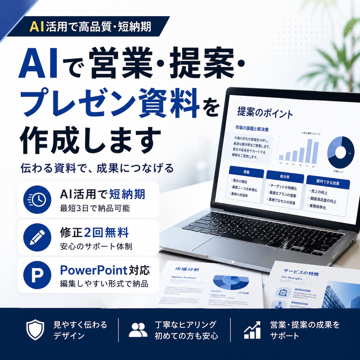 AIで伝わるプレゼン•営業資料を作成します AIで伝わる資料を短納期で制作 イメージ1