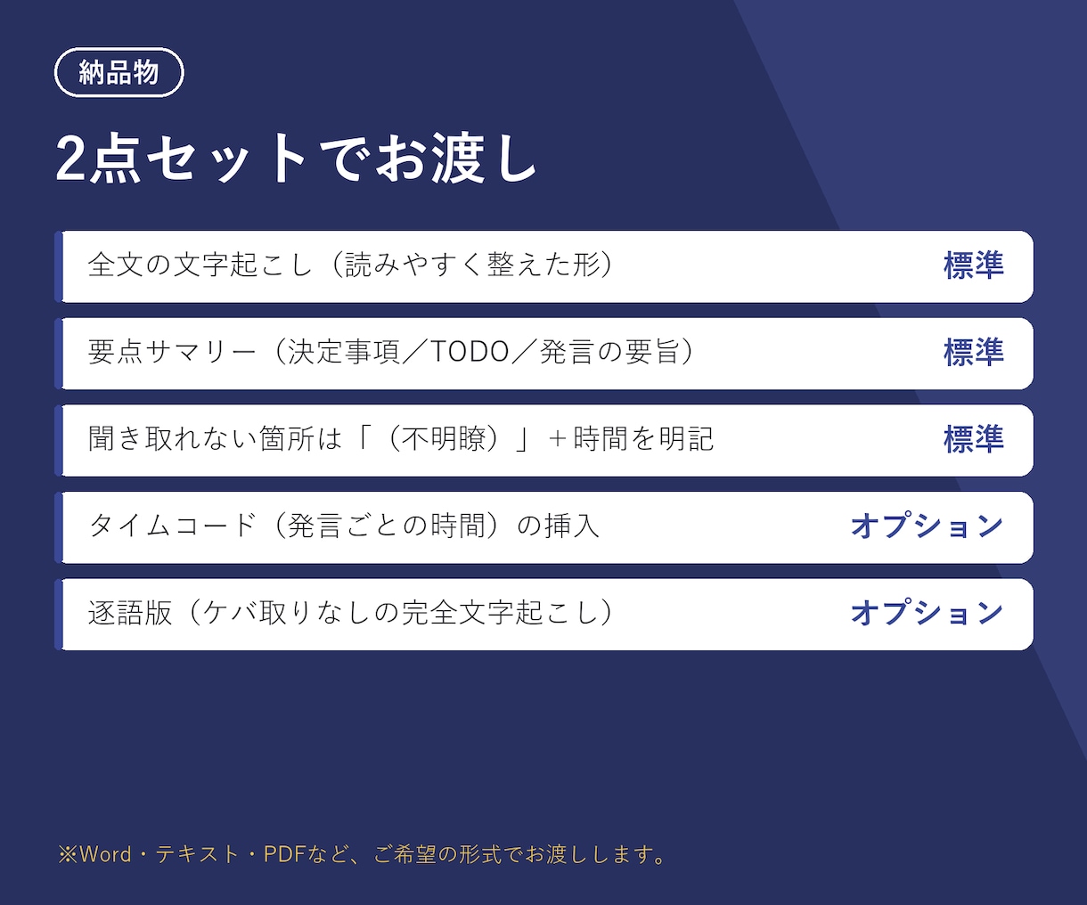 会議やインタビューの文字起こし・議事録作成します 1分25円 議事録/要約/TODO抽出まで対応します イメージ3