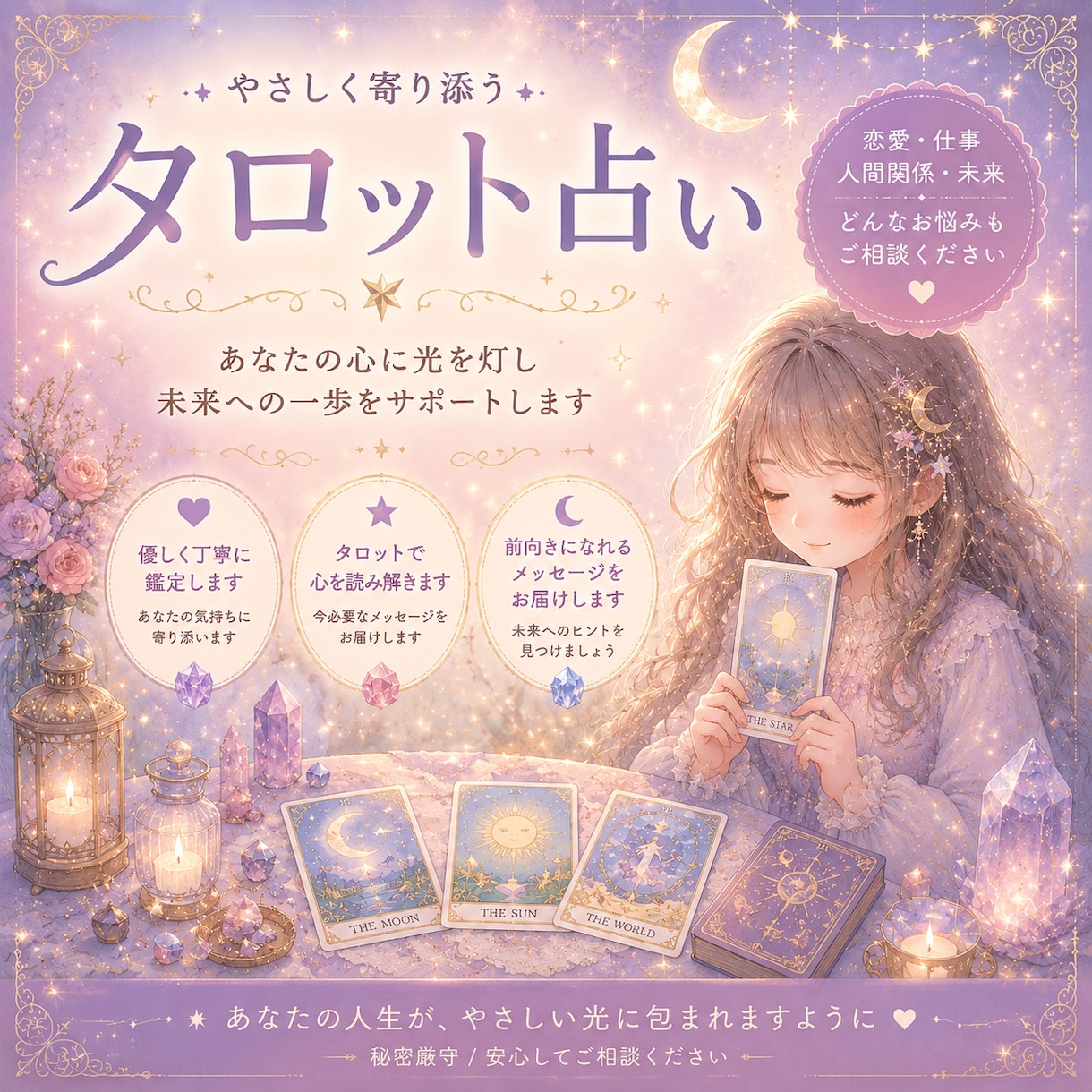タロットで未来を読み解きます あなたのお悩み伺います。一緒に幸せになりましょう。 イメージ1