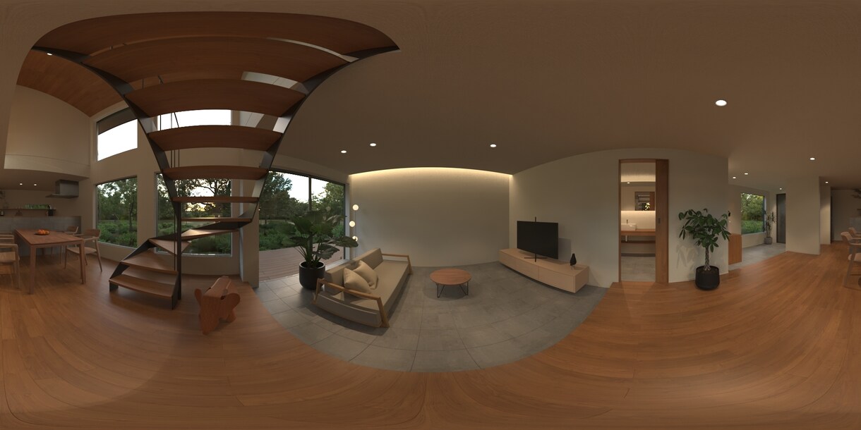 VR 360°建築CGパノラマ画像を制作します パノラマパースで魅力的な提案を イメージ1