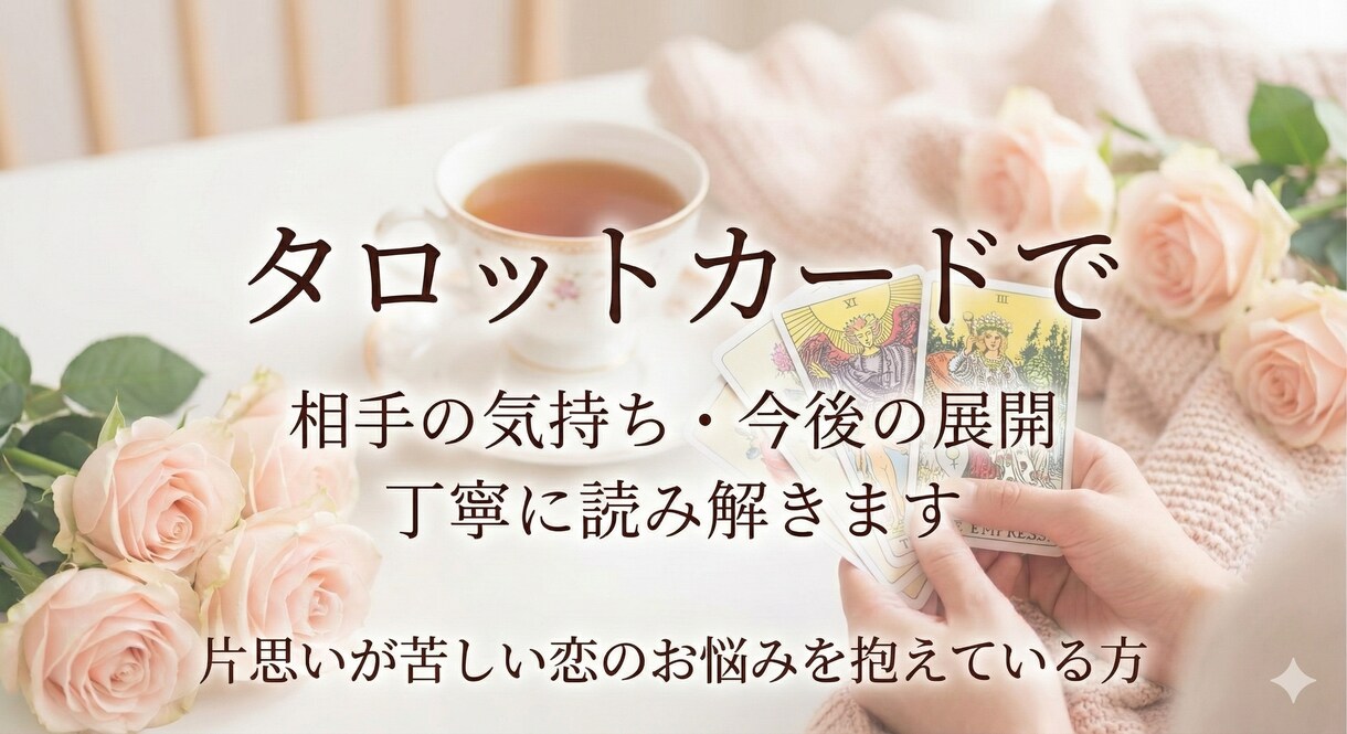 片思いの不安、相手の気持ちを丁寧に読み解きます 一人で抱えている恋の悩み、言葉でそっと整理します イメージ2