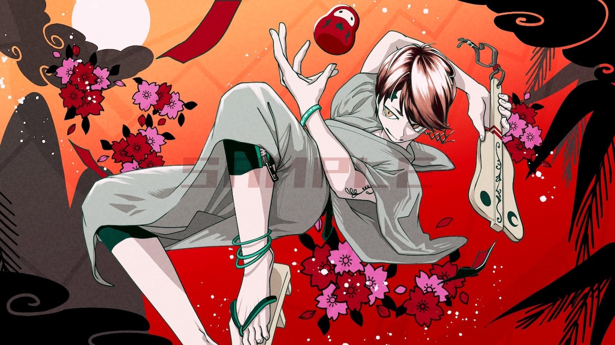 高品質イラスト､かっこいい和風キャラ制作します 配信者/歌い手/ボカロP/声優/TRPGシナリオ作家さん向け イメージ2