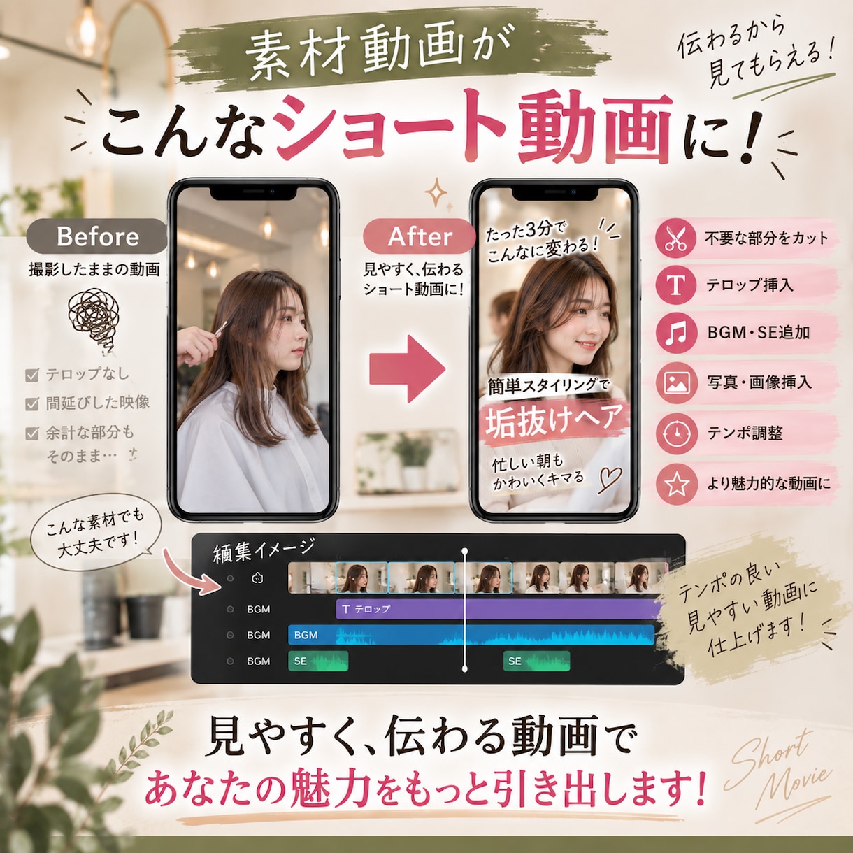 魅力的なショート動画を作成します Instagram•YouTube•TikTok対応 イメージ4
