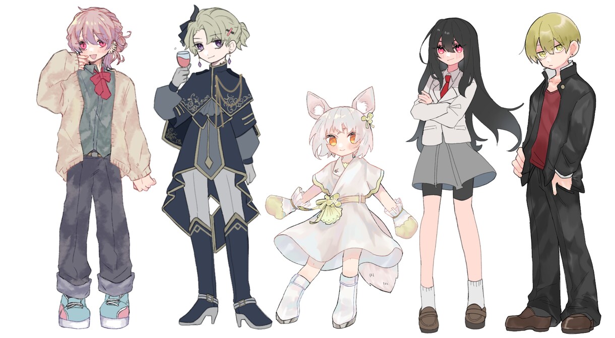 ゲームやTRPGに使える立ち絵描きます ゲームやTRPGに使える立ち絵！ポーズ・服装調整可能です イメージ2